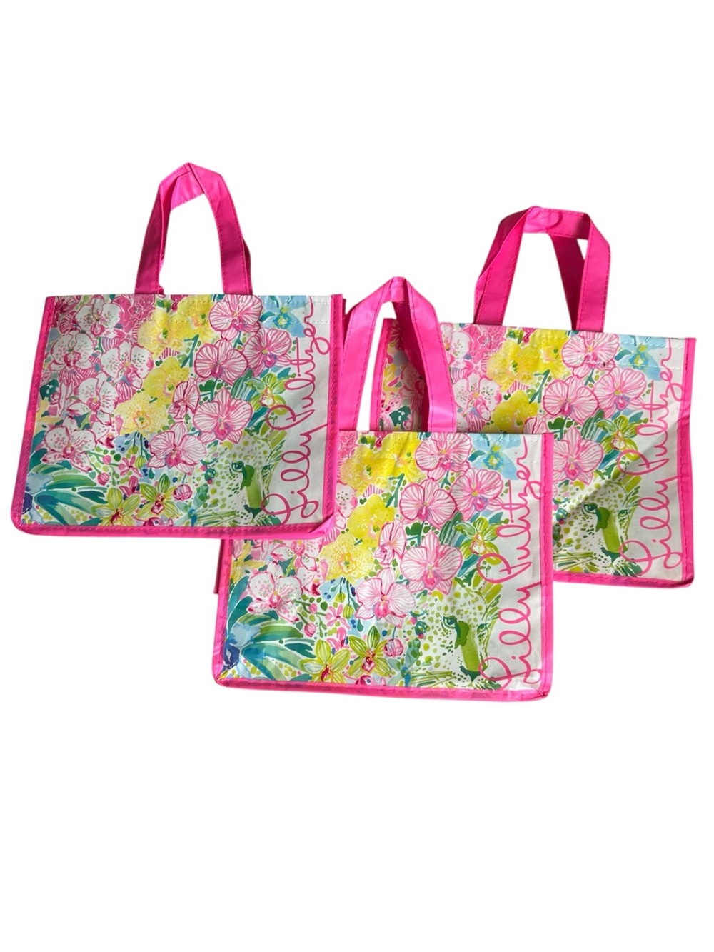 Lilly Pulitzer SET 3 Reusable Shopping Tote Bags